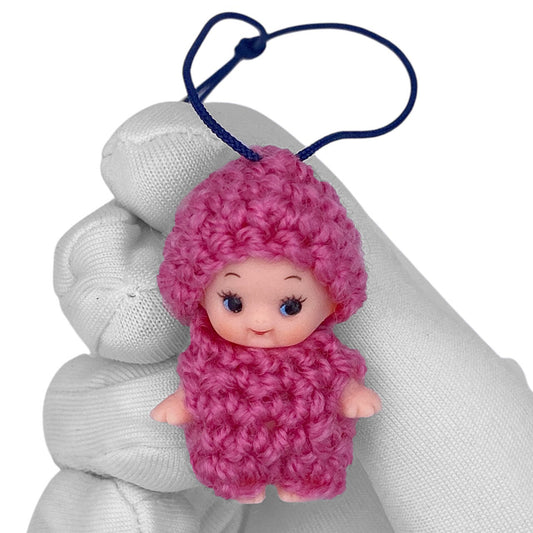 Vintage 90s Kewpie Crochet Outfit Strap - Raspberry