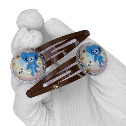 2000s Pom Ponette Hair Clips Set - Bear