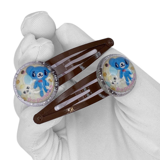 2000s Pom Ponette Hair Clips Set - Bear