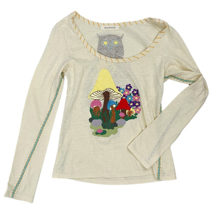 Japan Y2K Mushroom Emrboidery Grunge Top Sz S