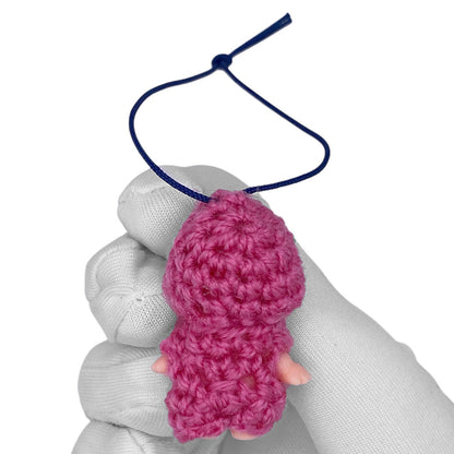 Vintage 90s Kewpie Crochet Outfit Strap - Raspberry