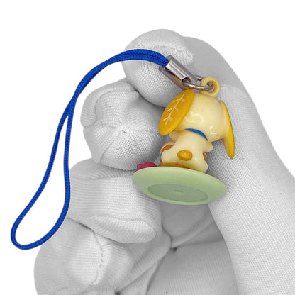 2000s Tea Dog Mascot Strap - Yellow with Pastry