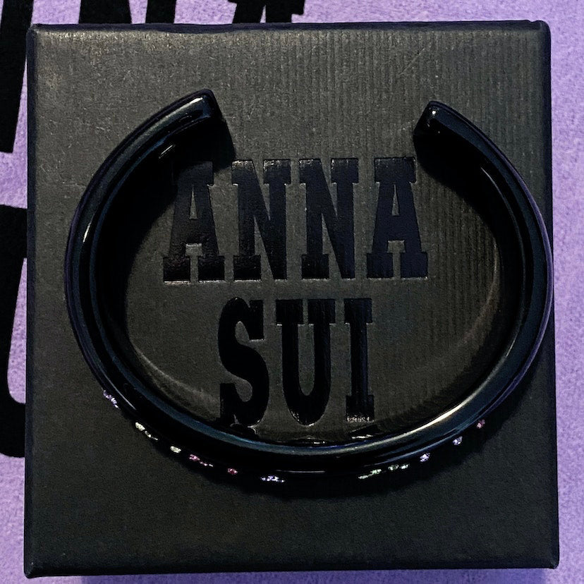 Y2K Anna Sui Rhinestone Name Chunky Bangle Bracelet