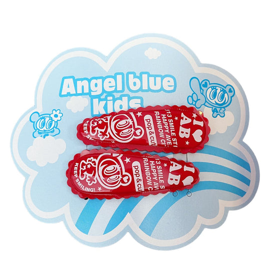 Y2K 2000s Deadstock Angel Blue Hair Clip Set