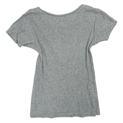 2000s Grunge Gray Bow Tee Sz S