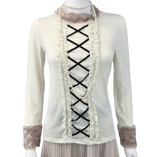 Axes Femme Mori Girl Fairy Criss Cross Top Sz S/M
