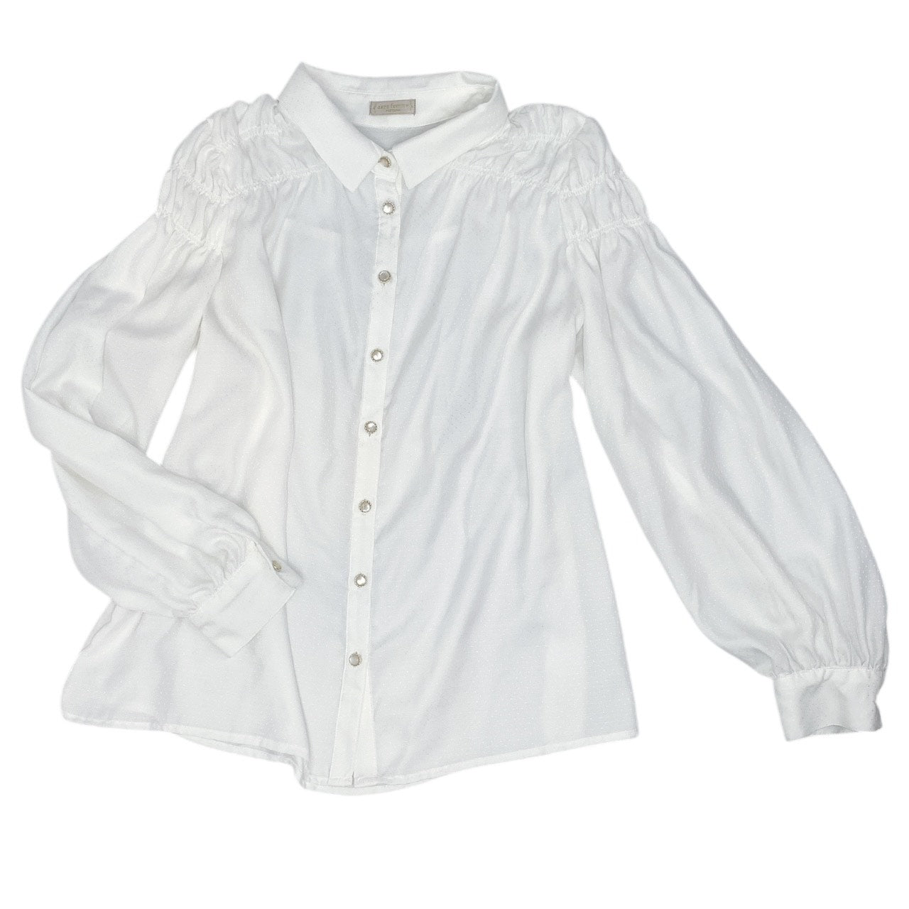 Axes Femme Poettique White Button Up Blouse Sz M