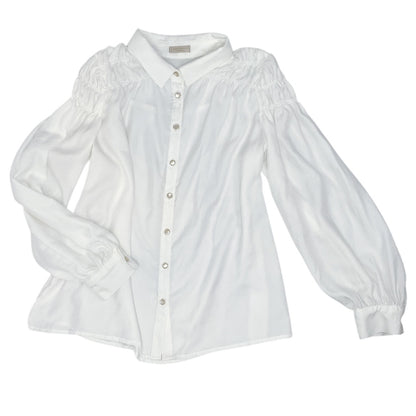 Axes Femme Poettique White Button Up Blouse Sz M