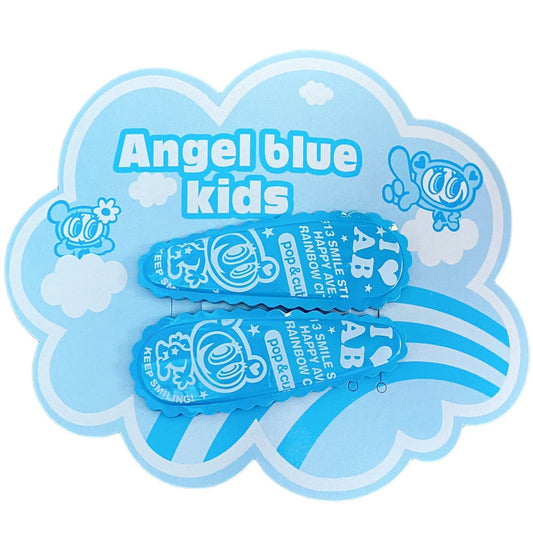 Y2K 2000s Deadstock Angel Blue Hair Clip Set