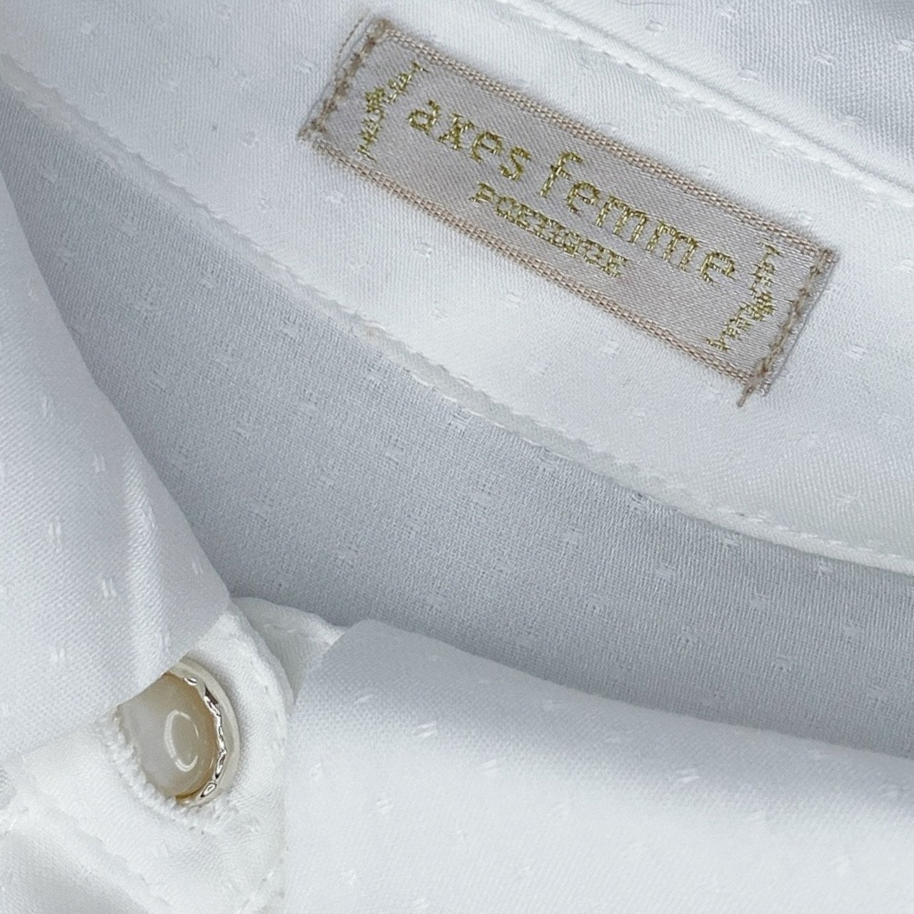 Axes Femme Poettique White Button Up Blouse Sz M