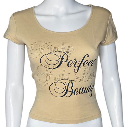 Gyaru "Perfect Beauty" Bling Tee Sz S