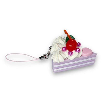 2000s Decoden Sweets Strap - Lavender Cake Slice