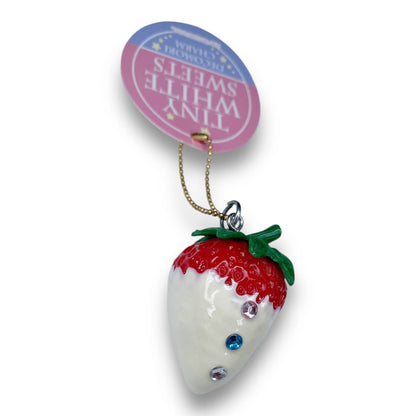 2000s Decoden Sweets Keychain - White Chocolate Strawberry