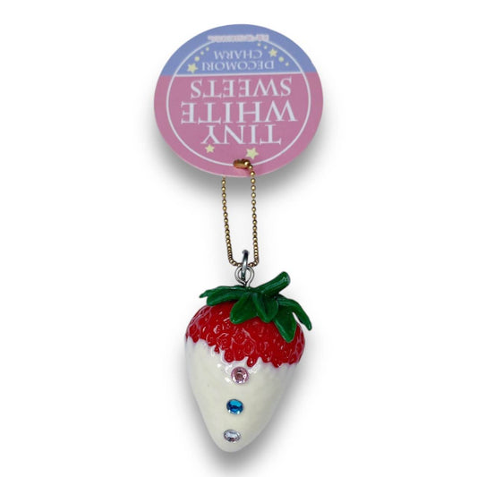 2000s Decoden Sweets Keychain - White Chocolate Strawberry