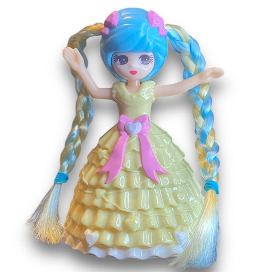 2010s Licca Doll Figure - Yellow Ballgown With Hair