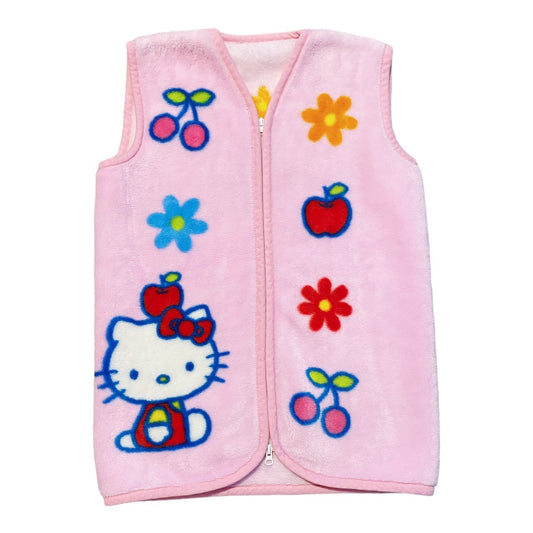 Vintage 90s Kawaii Fluffy Sanrio Hello Kitty Vest Sz S/M