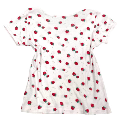 2000s Kawaii Strawberry Bow Tee Sz S