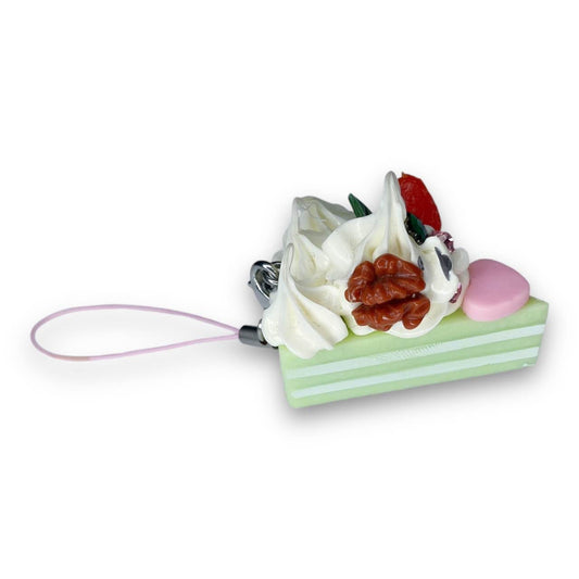 2000s Decoden Sweets Strap - Pistachio Cake Slice