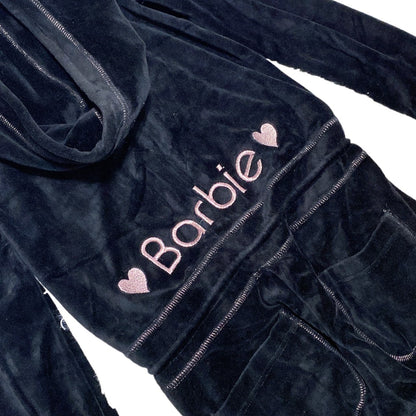 2010s Barbie Velour Logo Tracksuit Sz S