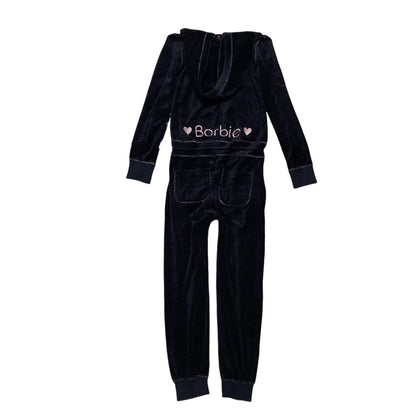 2010s Barbie Velour Logo Tracksuit Sz S