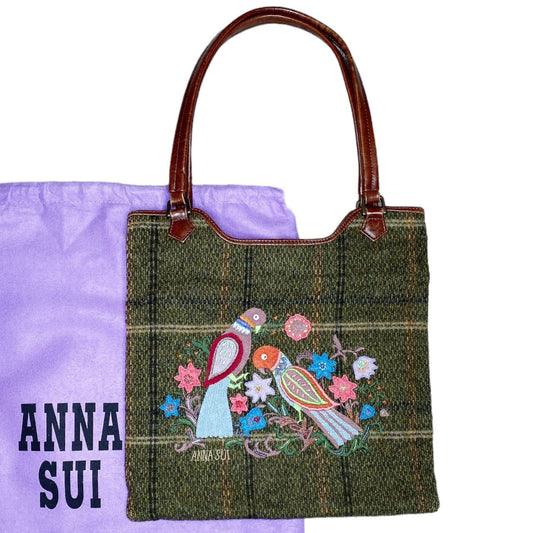 Vintage 90s / Y2K Anna Sui Birds Woven Statement Bag