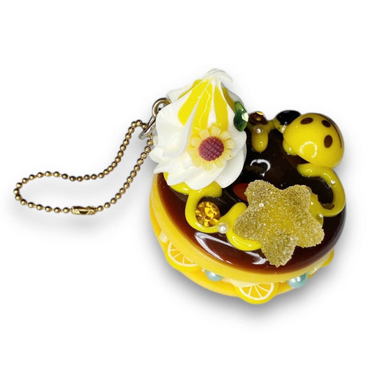 2000s Decoden Sweets Keychain - Yellow Doughnut