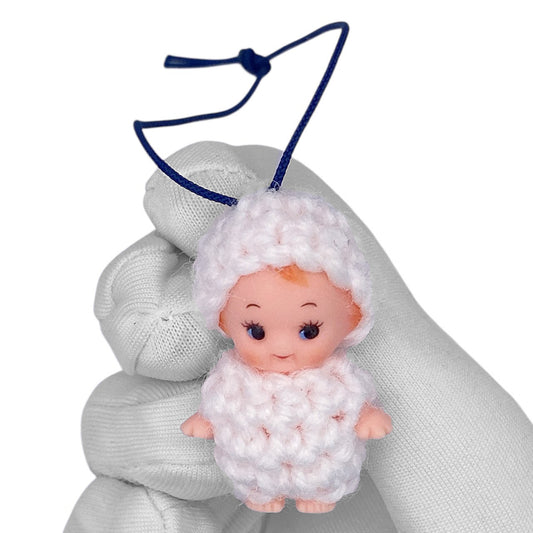Vintage 90s Kewpie Crochet Outfit Strap - White
