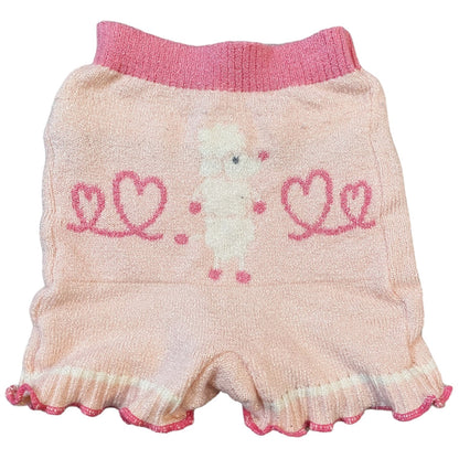 2000s Kawaii Pink Poodle Coquette Fluffy Pj Shorts Sz XXS/XS