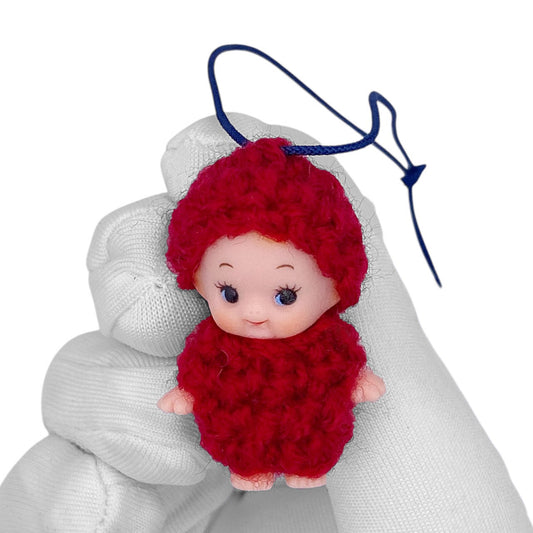 Vintage 90s Kewpie Crochet Outfit Strap - Red