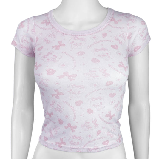 Sanrio Mewkledreamy Pink Tee Sz XS/S