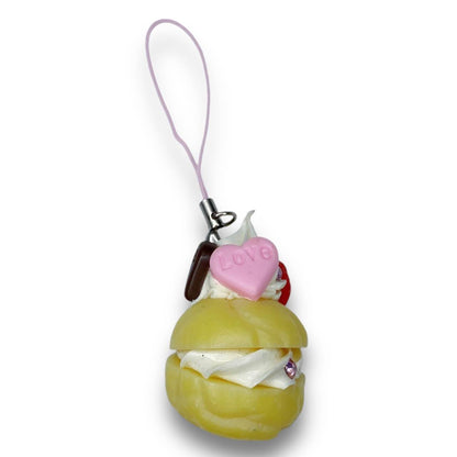 2000s Decoden Sweets Strap - Berry Cream Puff