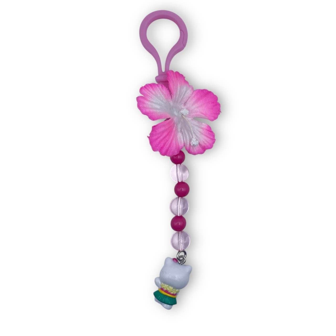 2000s Gyaru Hello Kitty Hibiscus Flower Keychain