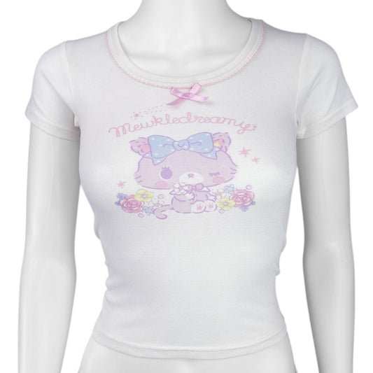 Sanrio Mewkledreamy Bow Tee Sz XS/S