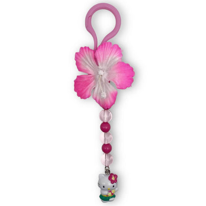 2000s Gyaru Hello Kitty Hibiscus Flower Keychain