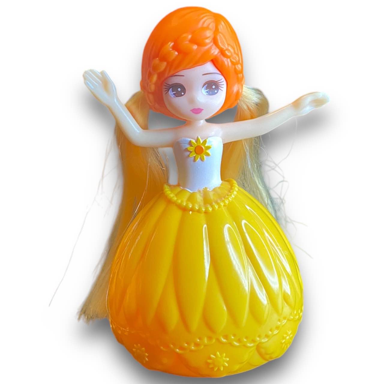 2010s Licca Doll Figure - Orange Dress With Hair