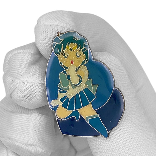 Vintage 90s Sailor Moon Enamel Pin - Sailor Mercury