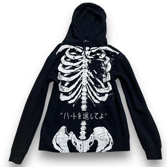 2010s Hyper Core Skeleton Give Me Back My Heart Hoodie Sz M/L