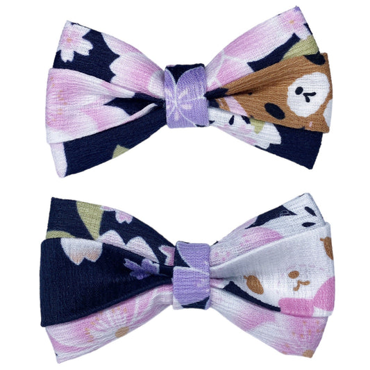 Vintage Sanrio Sugarbunnies Fabric Hair Bow Set