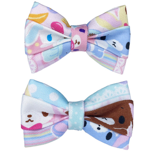 Vintage Sanrio Sugarbunnies Fabric Hair Bow Set