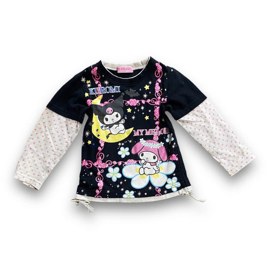 Y2K Sanrio My Melody x Kuromi Flowers Baby Tee Sz XXS