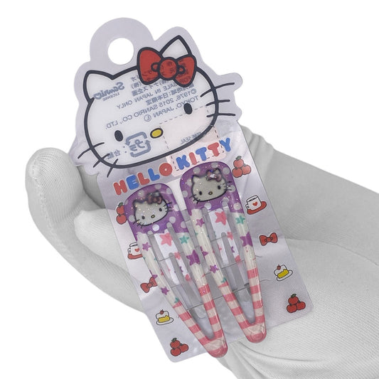 2010s Sanrio Hello Kitty Hair Clips Set - Stripes