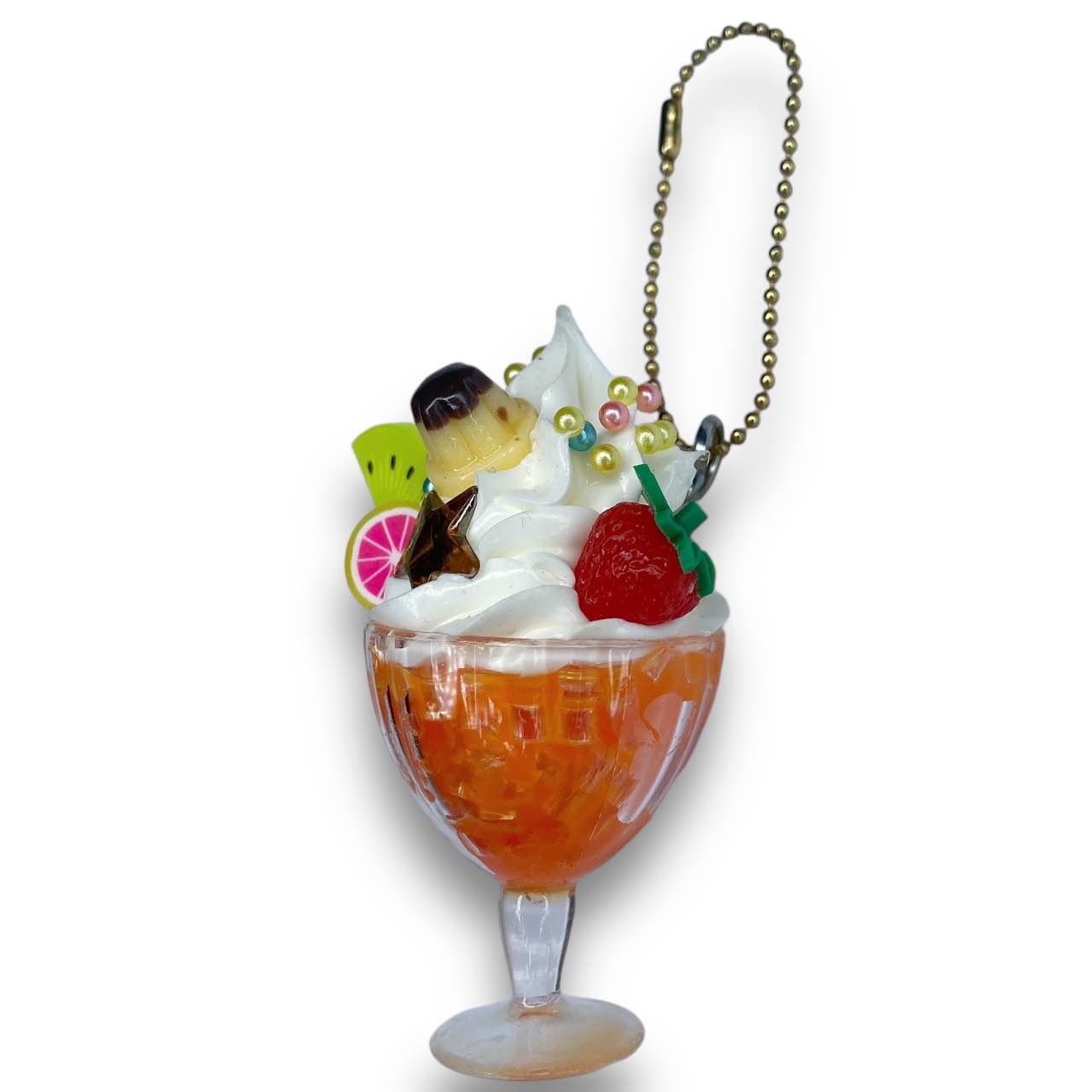 2000s Decoden Sweets Keychain - Orange Sundae