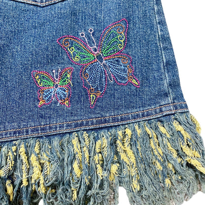 Y2K Grunge Harajuku Denim Butterfly Sugar Candy Skirt Sz S