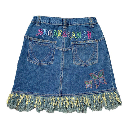 Y2K Grunge Harajuku Denim Butterfly Sugar Candy Skirt Sz S