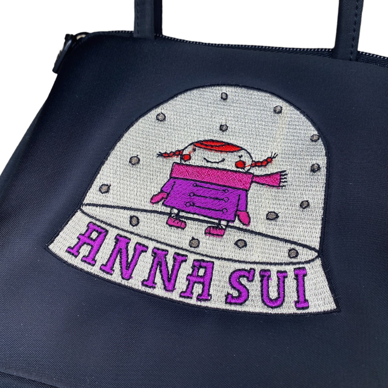 Vintage Y2K Anna Sui Retro Logo Black Mini Statement Bag