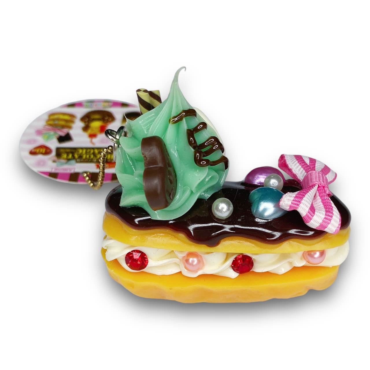 2000s Decoden Sweets Keychain - Eclair