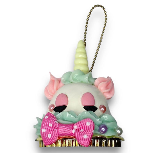 2000s Decoden Sweets Keychain - Unicorn Pudding