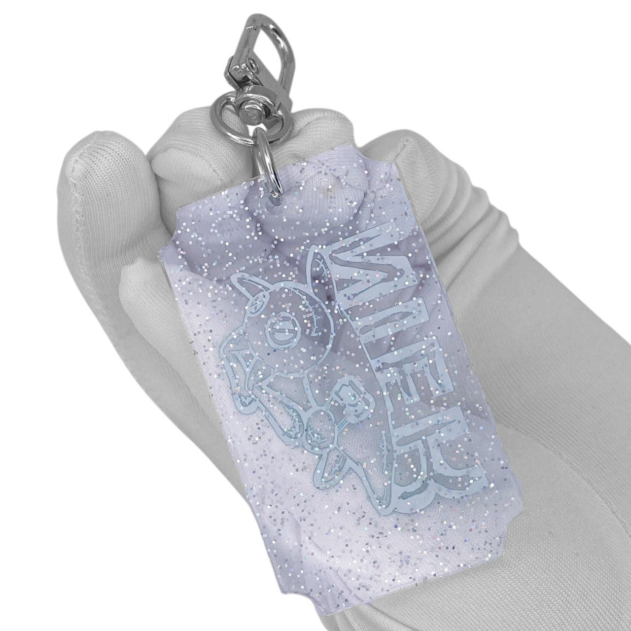 2000s Visual Kei Nier Bunny Logo Sparkle Keychain