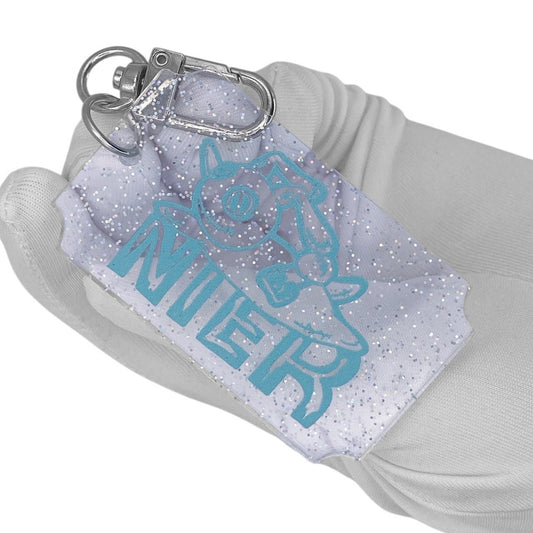 2000s Visual Kei Nier Bunny Logo Sparkle Keychain