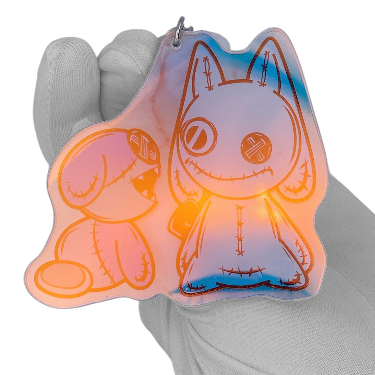 2000s Visual Kei Nier Bunny Logo Sparkle Keychain